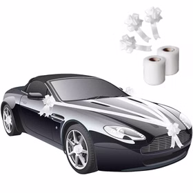 Hochzeits-Auto Girlande Weiß 8 cm x 20 m Autoschleife Autoschmuck Wedding Car Deko Hochzeits-Auto Girlande Weiß 8 cm x 20 m Autoschleife Autoschmuck Wedding Car Deko