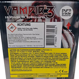 Vampir 3 Feuerwerk Batterie 30 Sek. von Pyrotrade - für Silvester oder Geburtstagsfeuerwerk Vampir 3 Feuerwerk Batterie 30 Sek. von Pyrotrade - für Silvester oder Geburtstagsfeuerwerk