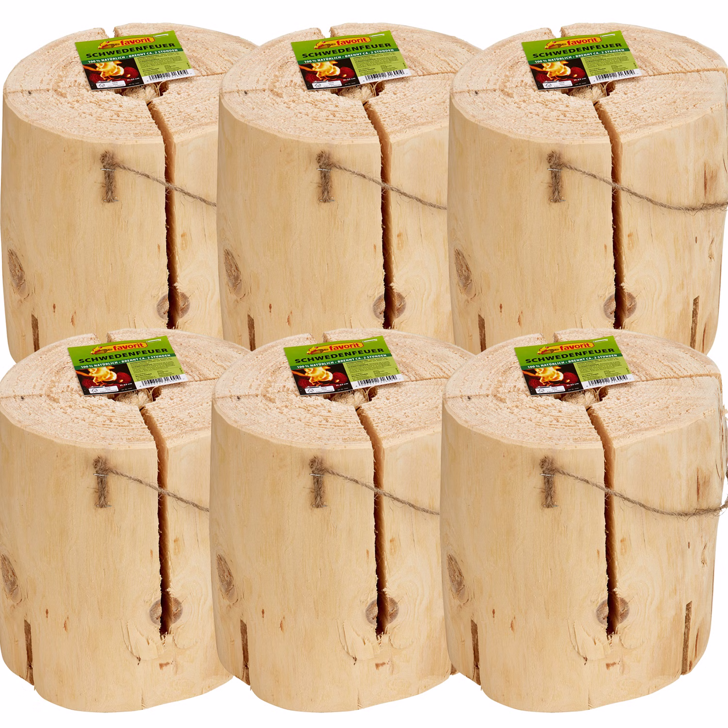 6x Schwedenfeuer 21 cm x 23 cm Brenndauer 120 min Holz Kamin Feuerschale Osterfeuer Winterfeuer Sommerfest Garten-Party 6x Schwedenfeuer 21 cm x 23 cm Brenndauer 120 min Holz Kamin Feuerschale Osterfeuer Winterfeuer Sommerfest Garten-Party