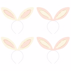 Hasenohren Haarreif Bastel-Set 4 Stück DIY Osterohren Rosa Creme Ostern SALE Hasenkostüm Oster-Deko Oster-Basteln Kindergeburtstag Fasching Karneval und Mottopartys Vier DIY-Hasenohren aus Papier in Creme und Rosa mit passenden Haarreifen zum Selbstgestalten.