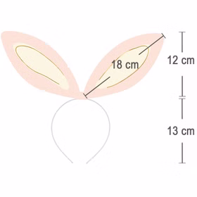Hasenohren Haarreif Bastel-Set 4 Stück DIY Osterohren Rosa Creme Ostern SALE Hasenkostüm Oster-Deko Oster-Basteln Kindergeburtstag Fasching Karneval und Mottopartys Hasenohren-Haarreif in Rosa mit Maßangaben von 18 cm Ohrlänge sowie 12 cm Ohrenhöhe.