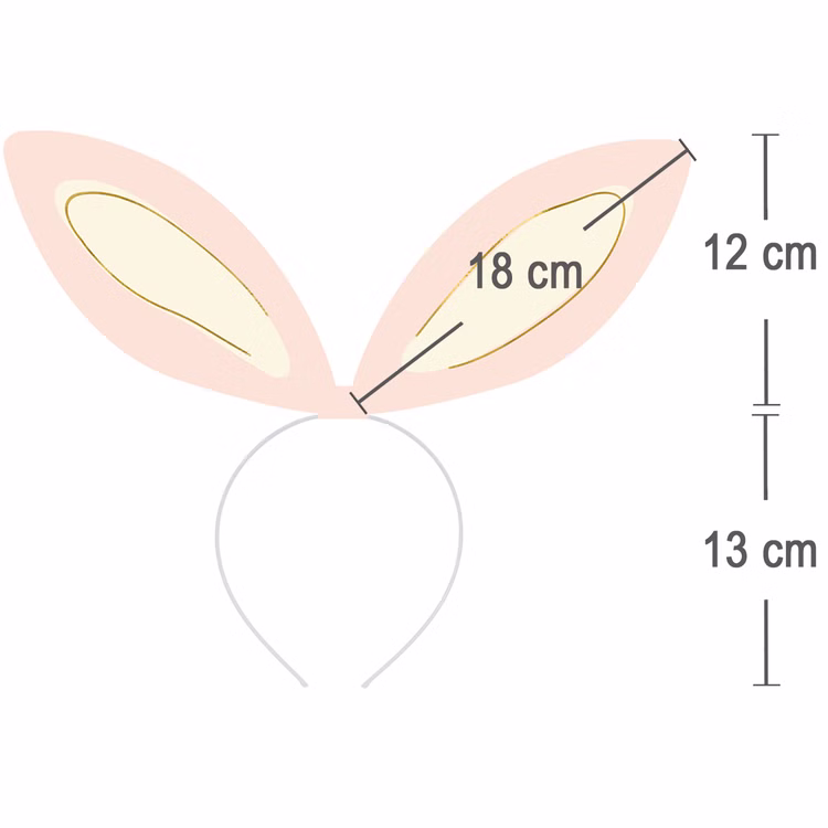 Hasenohren Haarreif Bastel-Set 4 Stück DIY Osterohren Rosa Creme Ostern SALE Hasenkostüm Oster-Deko Oster-Basteln Kindergeburtstag Fasching Karneval und Mottopartys Hasenohren-Haarreif in Rosa mit Maßangaben von 18 cm Ohrlänge sowie 12 cm Ohrenhöhe.