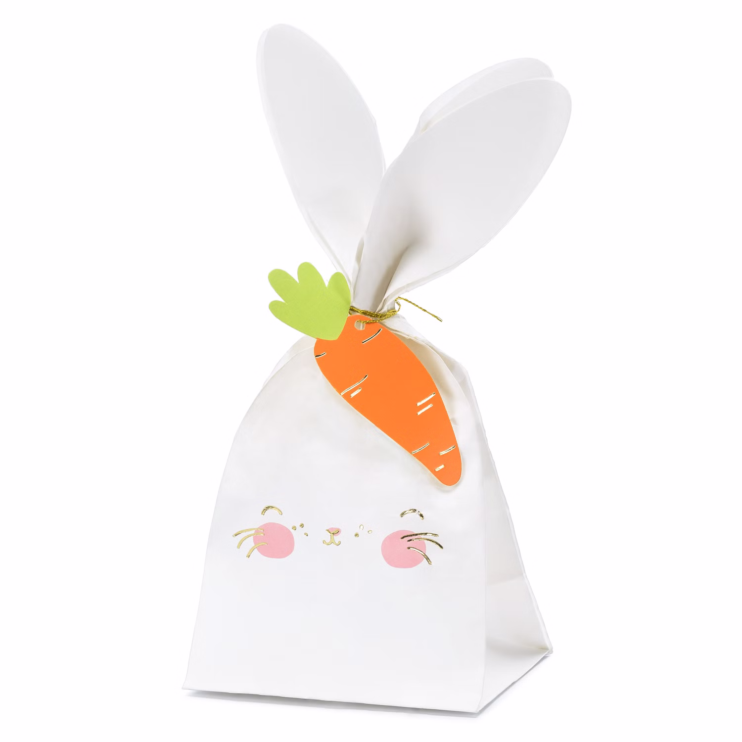Geschenktüte Ostern Hase mit Möhren-Anhänger 6 Stück Tisch-Deko Osterhase Häschen Dekoration Osterfest Kindergeburtstag Mottoparty