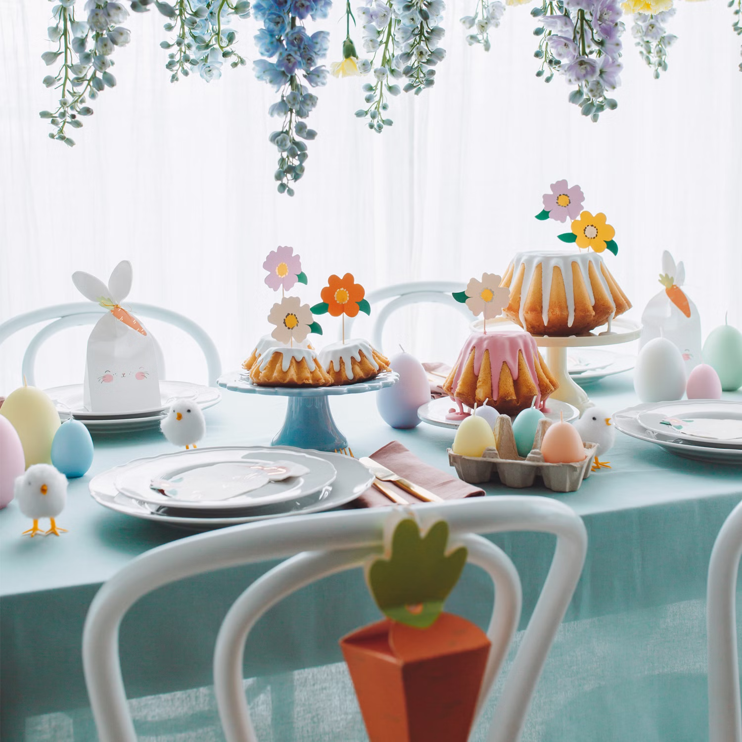 Geschenktüte Ostern Hase mit Möhren-Anhänger 6 Stück Tisch-Deko Osterhase Häschen Dekoration Osterfest Kindergeburtstag Mottoparty