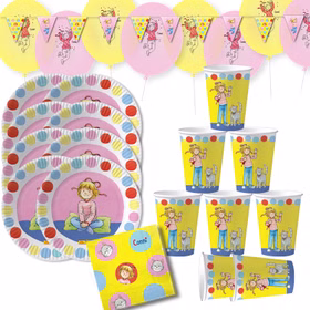 Meine Freundin Conni Party-Set 45-tlg. für Kinder Tisch-Deko Party-Zubehör Party-Geschirr Kindergeburtstag Mottoparty