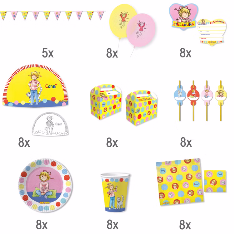 Meine Freundin Conni XXL Party-Set 77-tlg. für Kinder Tisch-Deko Party-Zubehör Party-Geschirr Kindergeburtstag Mottoparty Meine Freundin Conni XXL Party-Set 77-tlg. für Kinder Tisch-Deko Party-Zubehör Party-Geschirr Kindergeburtstag Mottoparty