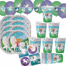 Sternenschweif Party-Set Einhorn 45-tlg. Tisch-Deko Party-Zubehör Einhorn Märchen Kindergeburtstag Geschirr-Dekoration Sternenschweif Party-Set Einhorn 45-tlg. Tisch-Deko Party-Zubehör Einhorn Märchen Kindergeburtstag Geschirr-Dekoration