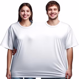 Doppel T-Shirt für zwei Personen mit zwei Kopföffnungen von Vorne Hinweis: KI generiertes Bild