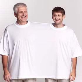 Doppel T-Shirt für zwei Personen mit zwei Kopföffnungen von Vorne Hinweis: KI generiertes Bild
