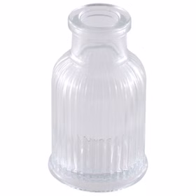 Vase Glasvase Transparent 4,3 x 7,4 cm Mini-Vase Deko-Vase Hochzeits-Tisch Geburtstag Wohnen Accessoire Deko-Vase Transparente Deko-Vase klein von Vorne
