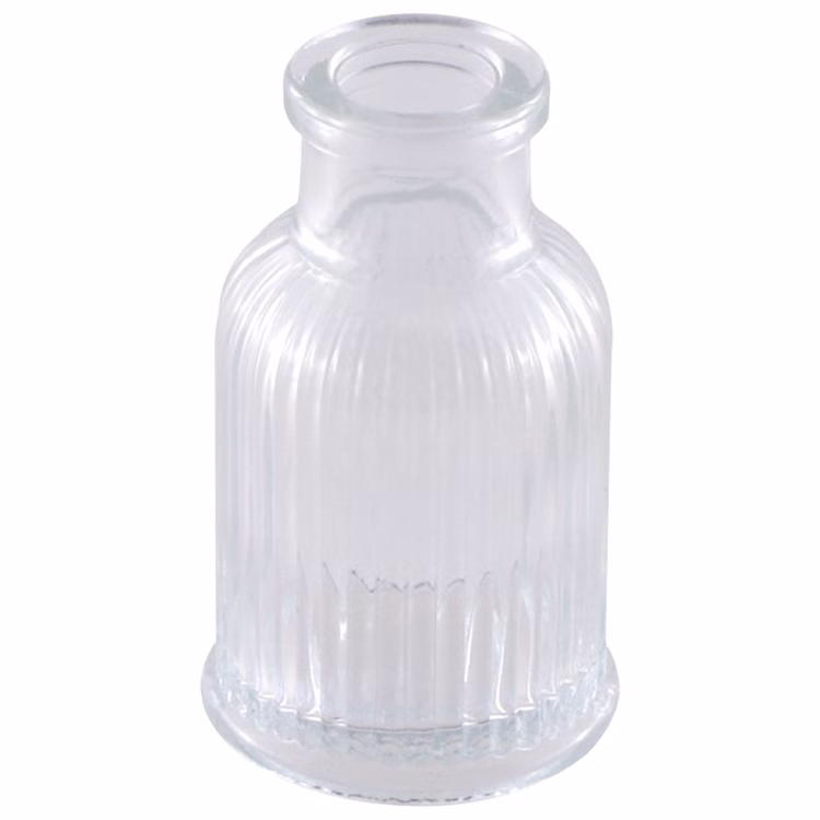 Vase Glasvase Transparent 4,3 x 7,4 cm Mini-Vase Deko-Vase Hochzeits-Tisch Geburtstag Wohnen Accessoire Deko-Vase Transparente Deko-Vase klein von Vorne