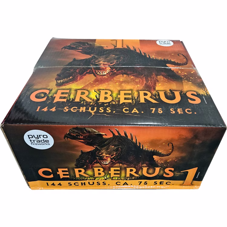 Cerberus Verbundfeuerwerk 144 Schuss Silvesterfeuerwerk, Geburtstagsfeuerwerk Cerberus Verbundfeuerwerk 144 Schuss Silvesterfeuerwerk, Geburtstagsfeuerwerk
