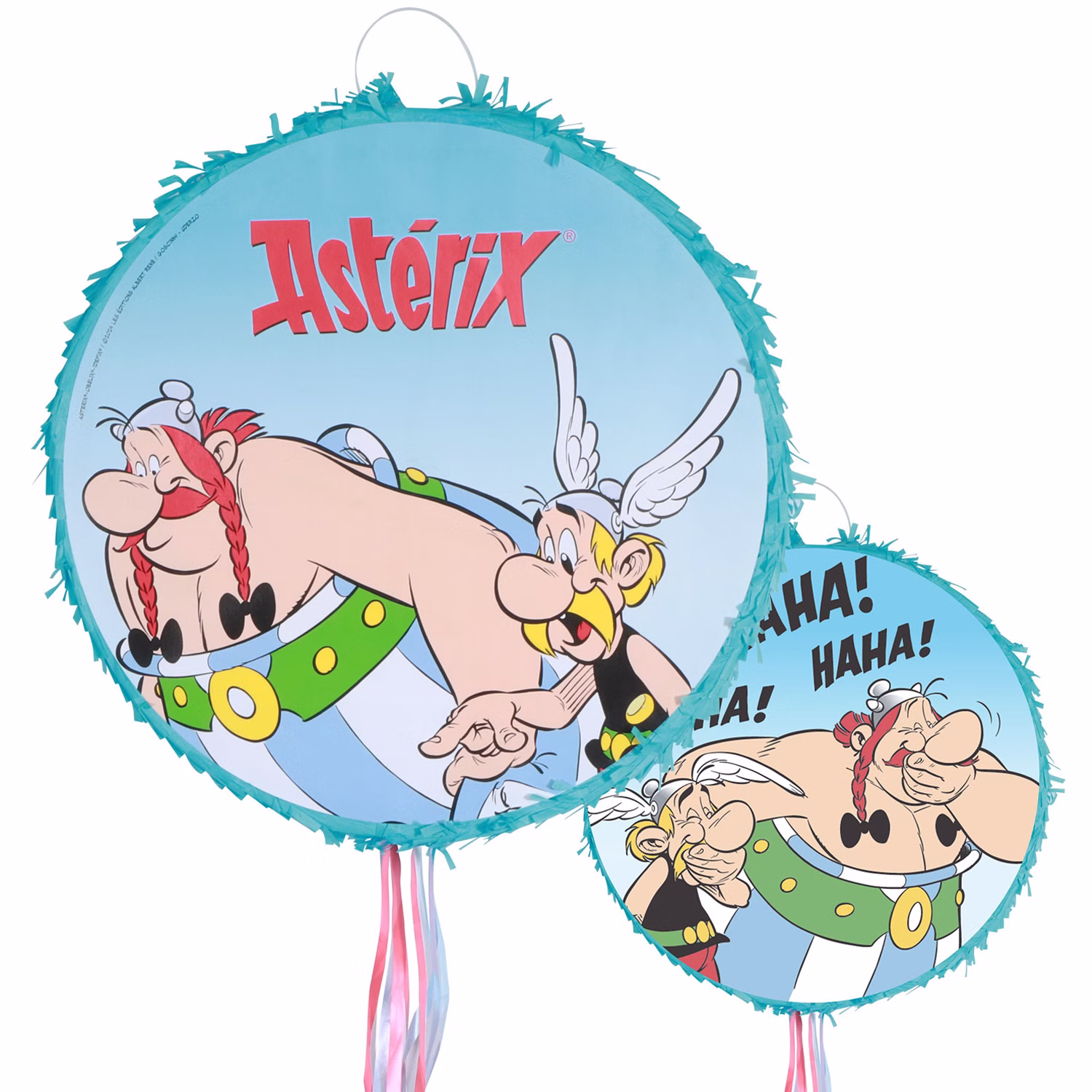 Asterix und Obelix Pinata rund 40 cm blau Comic Party-Zubehör Deko