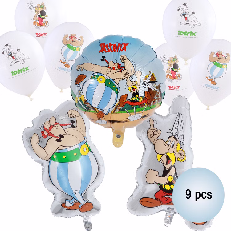 Asterix & Obelix Ballon-Set 9-tlg. Party-Deko Zubehör Kindergeburtstag Asterix & Obelix Ballon-Set bestehend aus drei Folienballons und sechs Luftballons