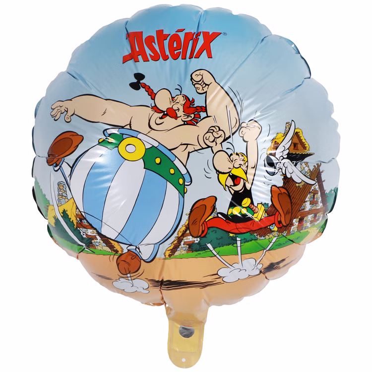 Asterix & Obelix Ballon-Set 9-tlg. Party-Deko Zubehör Kindergeburtstag Folienballon Rund mit Asterix & Obelix-Motiv