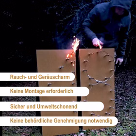 Brennende Zahl 18 Geburtstag Volljährigkeit Fontänen Feuerbild Geschenkidee Happy Birthday Endlich 18 Erwachsen Anzünden des Lichterbildes an der Zahl 1 und an der Zahl 8 mit Informationen