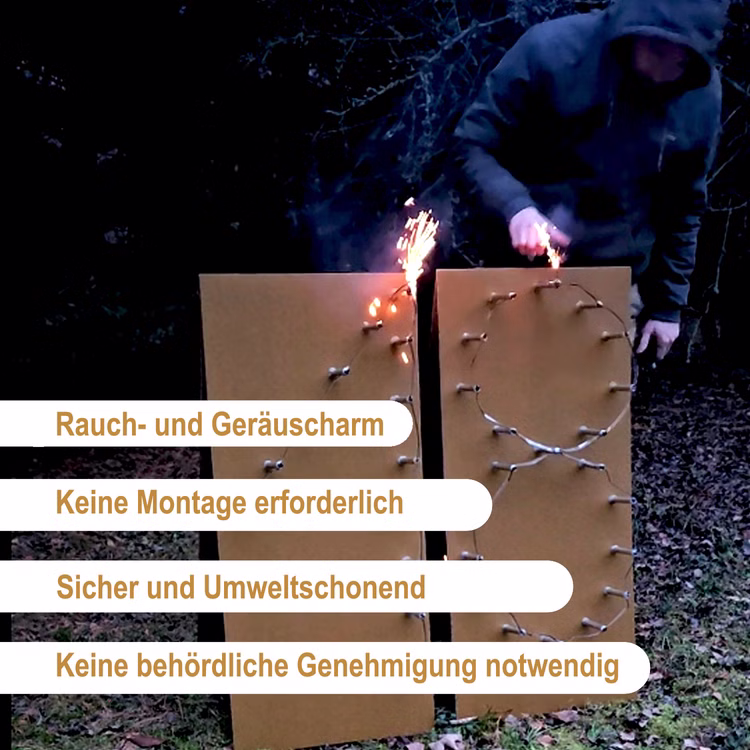 Brennende Zahl 18 Geburtstag Volljährigkeit Fontänen Feuerbild Geschenkidee Happy Birthday Endlich 18 Erwachsen Anzünden des Lichterbildes an der Zahl 1 und an der Zahl 8 mit Informationen