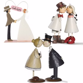 Küssendes Ehepaar Oma & Opa 16 cm aus Metall Deko Geschenkidee zur Silbernen Hochzeit Goldene Hochzeit Diamantenhochzeit Verschiedene Brautpaare zum Thema Hochzeit Goldene Hochzeit und Gutschein zur Hochzeit