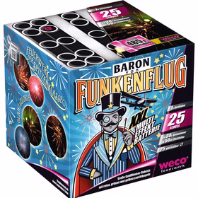 Baron Funkenflug Feuerwerk Batterie 30 Sek. von Weco für Silvester oder Geburtstagsfeuerwerk Baron Funkenflug Feuerwerk Batterie 30 Sek. von Weco für Silvester oder Geburtstagsfeuerwerk