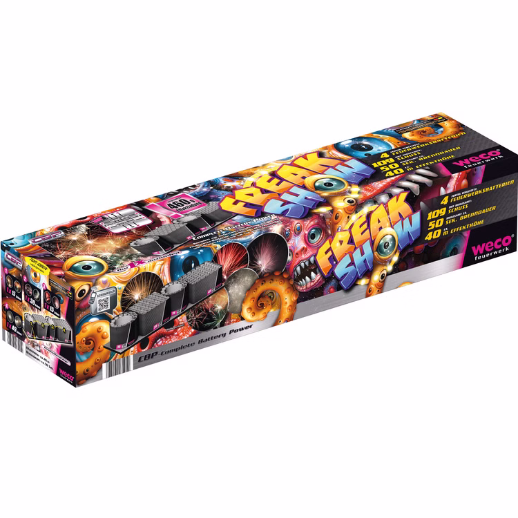 Freak Show Verbundfeuerwerk 50 Sek. von Weco, Silvesterfeuerwerk, Geburtstagsfeuerwerk Freak Show Verbundfeuerwerk 50 Sek. von Weco, Silvesterfeuerwerk, Geburtstagsfeuerwerk