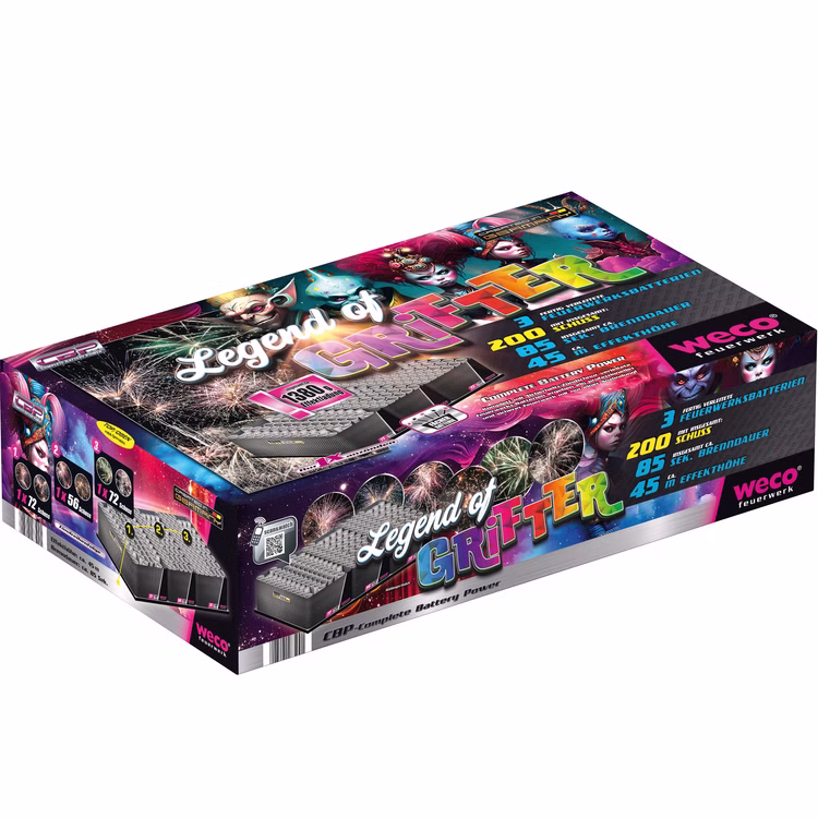 Legend of Grifter Verbundfeuerwerk 85 Sek. von Weco Silvesterfeuerwerk, Geburtstagsfeuerwerk Legend of Grifter Verbundfeuerwerk 85 Sek. von Weco Silvesterfeuerwerk, Geburtstagsfeuerwerk