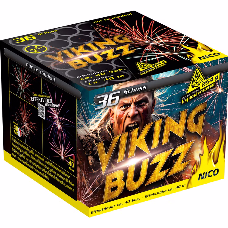 Viking Buzz Feuerwerk Batterie 40 Sek. von Nico für Silvester oder Geburtstagsfeuerwerk Viking Buzz Feuerwerk Batterie 40 Sek. von Nico für Silvester oder Geburtstagsfeuerwerk