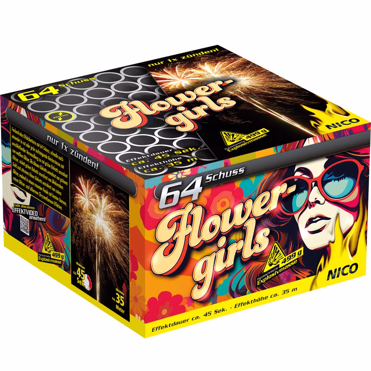Flowergirls Feuerwerk Batterie 45 Sek. von Nico für Silvester oder Geburtstagsfeuerwerk Flowergirls Feuerwerk Batterie 45 Sek. von Nico für Silvester oder Geburtstagsfeuerwerk
