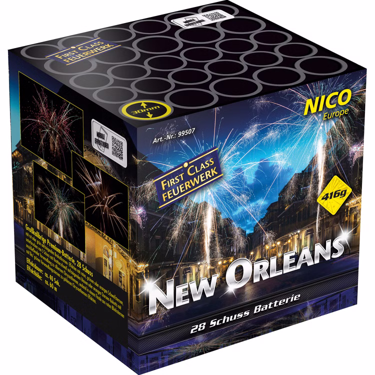 New Orleans Feuerwerk Batterie 40 Sek. von Nico für Silvester oder Geburtstagsfeuerwerk New Orleans Feuerwerk Batterie 40 Sek. von Nico für Silvester oder Geburtstagsfeuerwerk