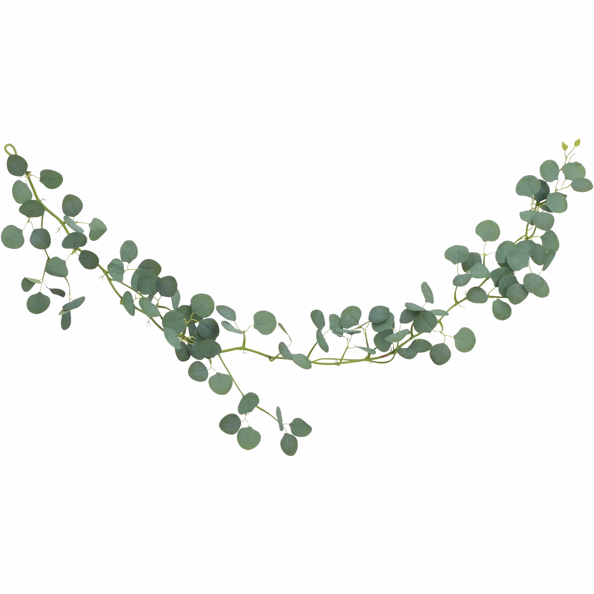 Eukalyptus Girlande 173 cm Grün Pflanzen Deko Hochzeit Geburtstag Basteln Kunstblume Tischdeko Deko-Ideen DIY Bastelbedarf Künstliche Eukalyptus-Girlande mit runden Blättern, ca. 173 cm lang