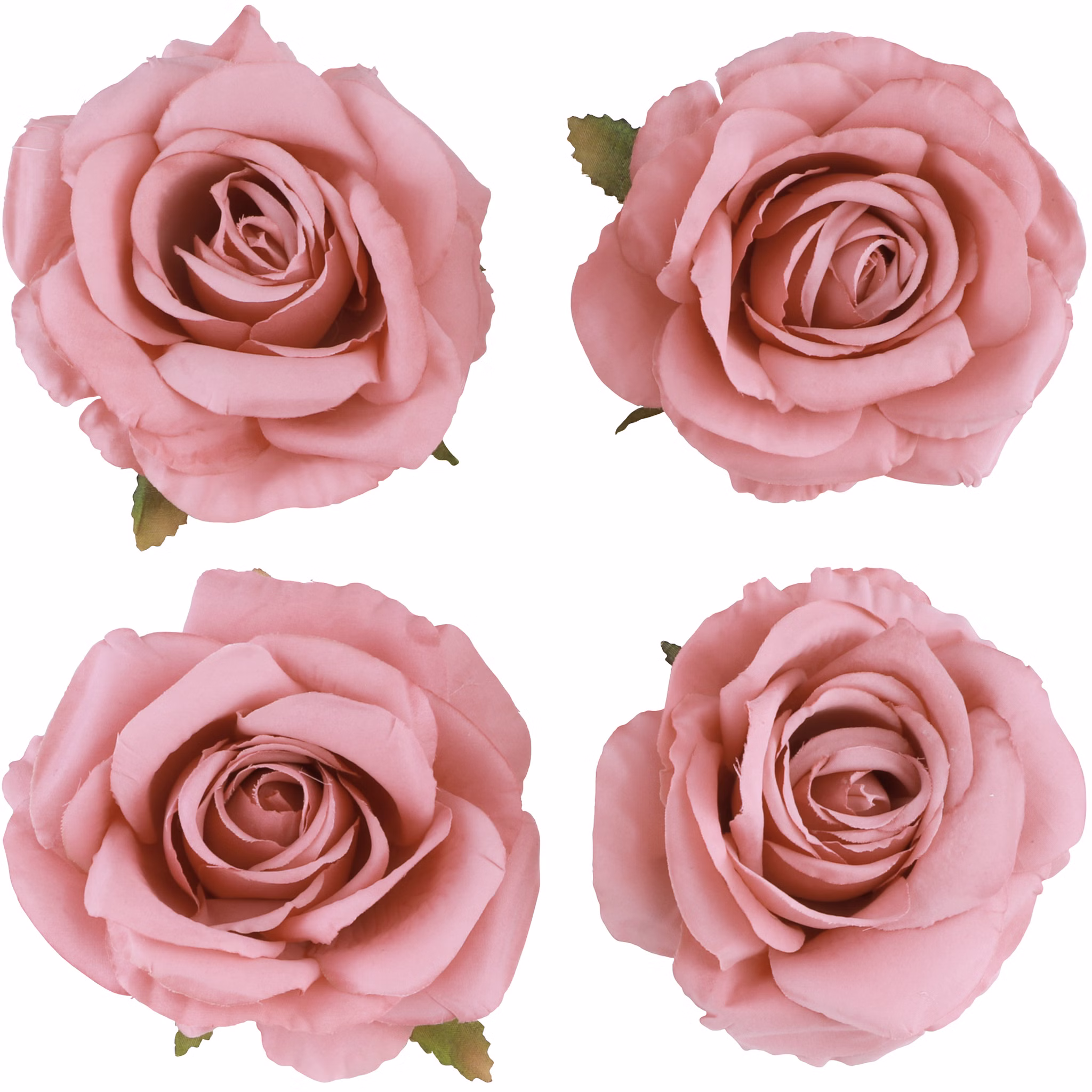 Rosenblüten Altrosa 4er Set 11 x 6 cm Deko Rosenköpfe für Hochzeit Geburtstag Tischdeko Deko-Ideen Kunstblumen Bastelbedarf Vier altrosa Deko-Rosenköpfe im 4er-Set, je 11 x 6 cm groß.