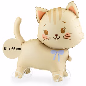 Katze Folienballon Kitty 61 x 65 cm Luftballon auf Rädern Geburtstag Party-Deko Geburtstag Kindergeburtstag Luftballon-Deko Folienballon Katze Kitty 61 x 65 cm mit Maßangabe, Ballon auf Rädern, ideal für Geburtstag und Kinderparty Deko.