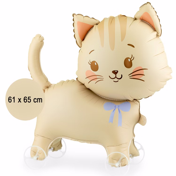 Katze Folienballon Kitty 61 x 65 cm Luftballon auf Rädern Geburtstag Party-Deko Geburtstag Kindergeburtstag Luftballon-Deko Folienballon Katze Kitty 61 x 65 cm mit Maßangabe, Ballon auf Rädern, ideal für Geburtstag und Kinderparty Deko.