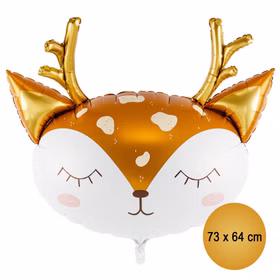Reh Folienballon Feli das Rehkitz 73 x 64 cm Tierballon Party-Deko Rentier Weihnachten Weihnachts-Deko Geburtstag Luftballon-Deko Waldtier Kindergeburtstag Party-Zubehör Reh Folienballon Feli mit Größenangabe 73 x 64 cm, Tierballon für Kindergeburtstag und Party-Deko.