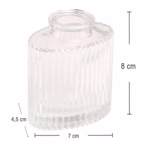 Mini Glasvasen-Set 3er Rosa grün Klar Tisch-Deko Hochzeit Geburtstag gedeckter Tisch Familienfeier Festtafel Kommunion Jubiläum Möbel & Wohnen Accessoires Maßdarstellung der transparenten Mini-Glasvase mit kompakten Abmessungen für kleine Blumenarrangements.