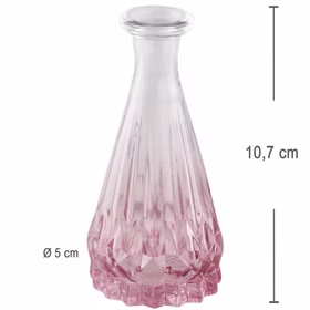 Mini Glasvase Alexandrin Blumenvase 10,7 cm Farbverlauf Rosa Tisch-Deko Geburtstag Hochzeit Wohnaccessoire Wohnen & Möbel Kleine Blumenvase Mini Glasvase Alexandrin aus Glas mit rosa Farbverlauf und Maßangaben von 10,7 cm Höhe und 5 cm Durchmesser.