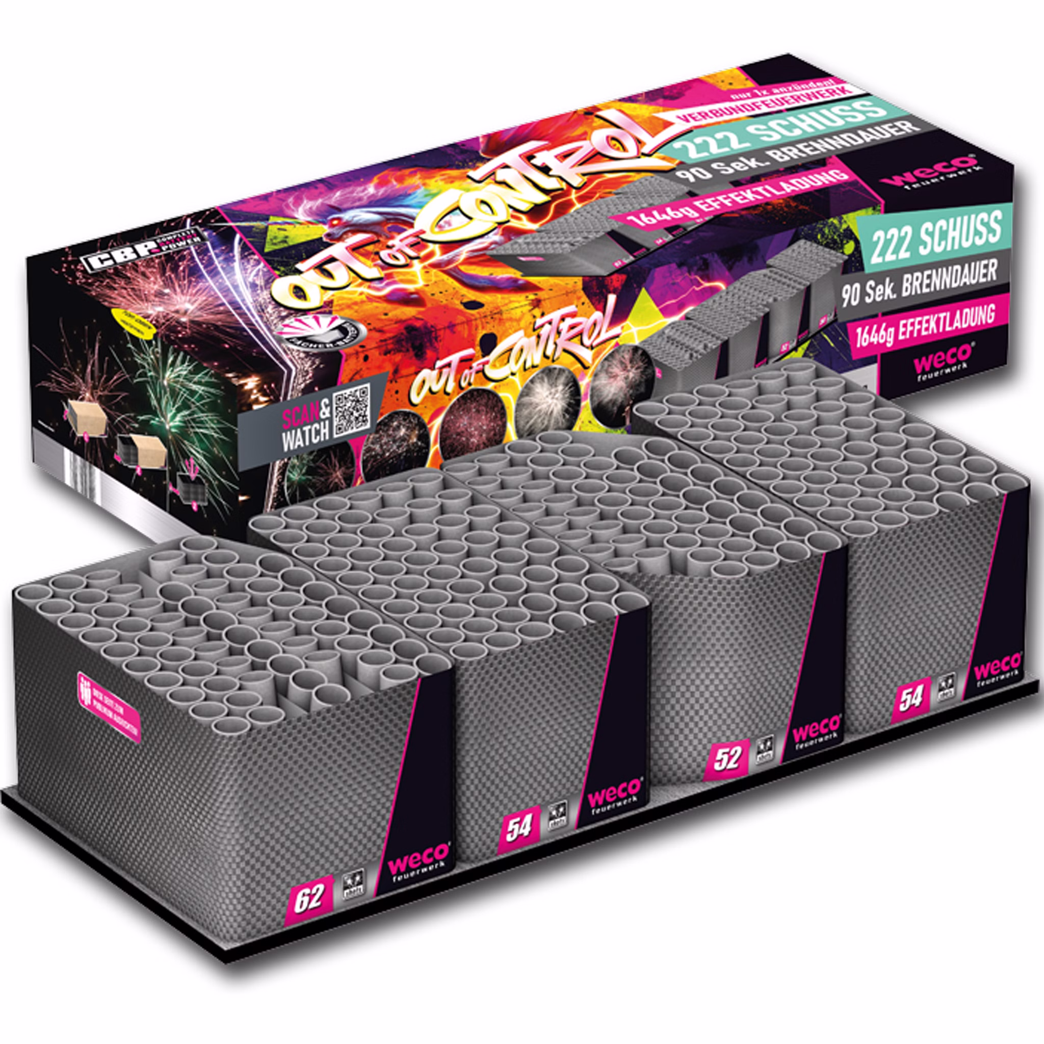 Out of Control Verbundfeuerwerk 90 Sek. von Weco Silvesterfeuerwerk, Geburtstagsfeuerwerk