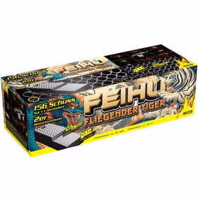 Feihu - Fliegender Tiger Verbundfeuerwerk 65 Sek. von Nico Europe Silvesterfeuerwerk, Geburtstagsfeuerwerk Feihu - Fliegender Tiger Verbundfeuerwerk 65 Sek. von Nico Europe Silvesterfeuerwerk, Geburtstagsfeuerwerk