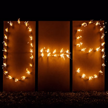 Lichterbild Brennende Zahlen Feuerwerk Feuerbild Feuerschrift Lichterbilder Geschenkidee Geburtstag Goldene Hochzeit Jubiläum Brennende Zahlen 0 bis 9, Zahlen Lichterbild