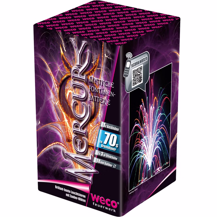 Bodenfeuerwerk Mercury Leuchtfeuerwerk von Weco ohne Knall Bodenfeuerwerk Mercury Leuchtfeuerwerk von Weco