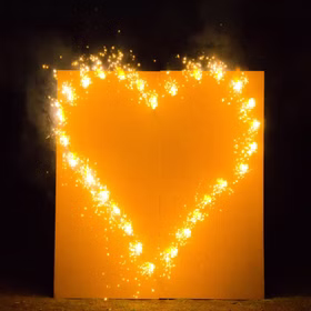 Lichterbild Brennendes Herz.