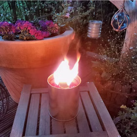 Fackeltopf 5 h Brennzeit gr. Flamme Partyfeuer Gartenfackel Fackel Topf Deko