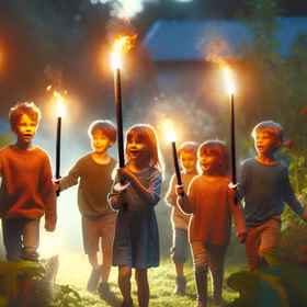 100x Kinderfackeln 45 Min. Brenndauer 30cm lang Fackel Wachsfackel Tuchfackel Fackelwanderung Kindergeburtstag Halloween Gartenparty Ferienlager