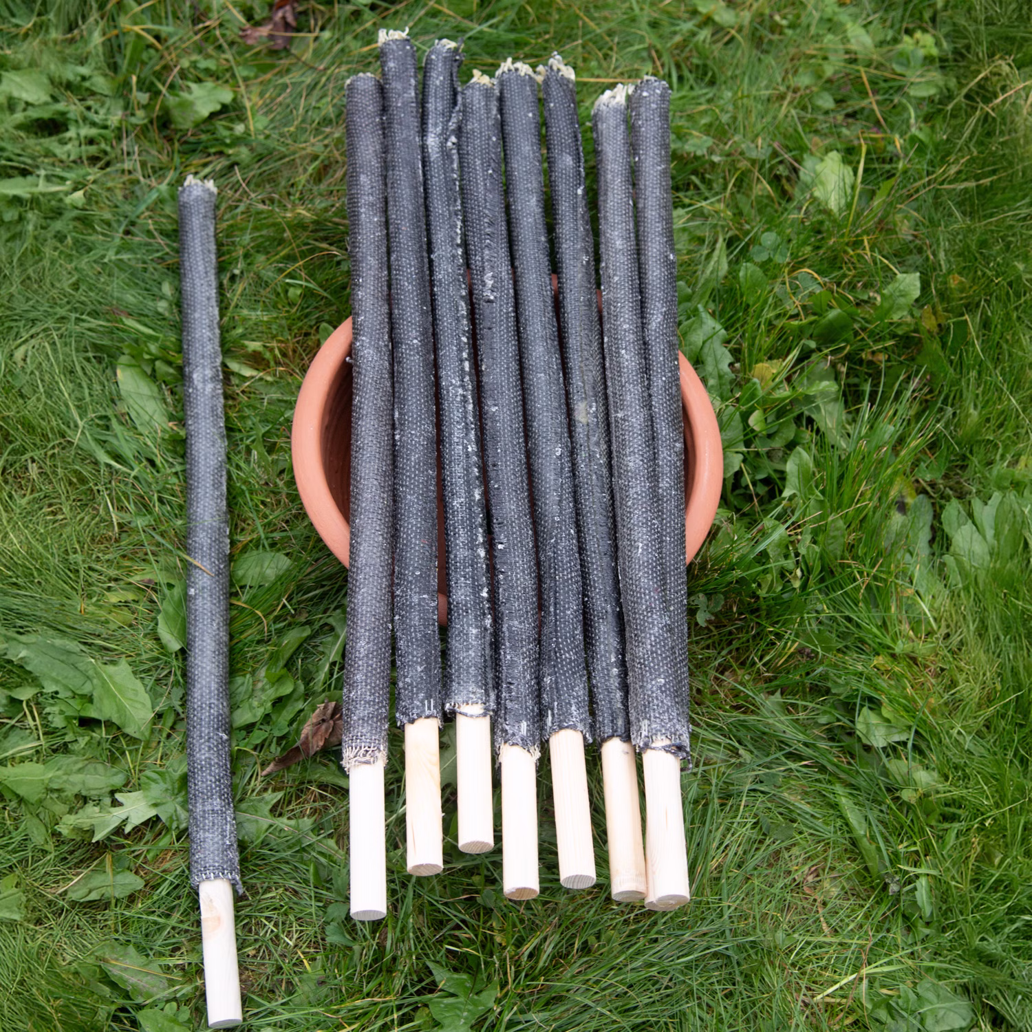 50 Fackeln 120 Min. Brennzeit 65 cm lang Wanderung 2 h Fackel Wachstuchfackel lange Brenndauer Garten Deko Sommer-Party Grillabend Fackelwanderung