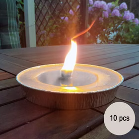 10 Flammschalen mit 8 Stunden Brennzeit Garten Dekoration XXL Kerze Partyfeuer Deko Tischdeko Gartenlicht 10 Stück Outdoorkerze