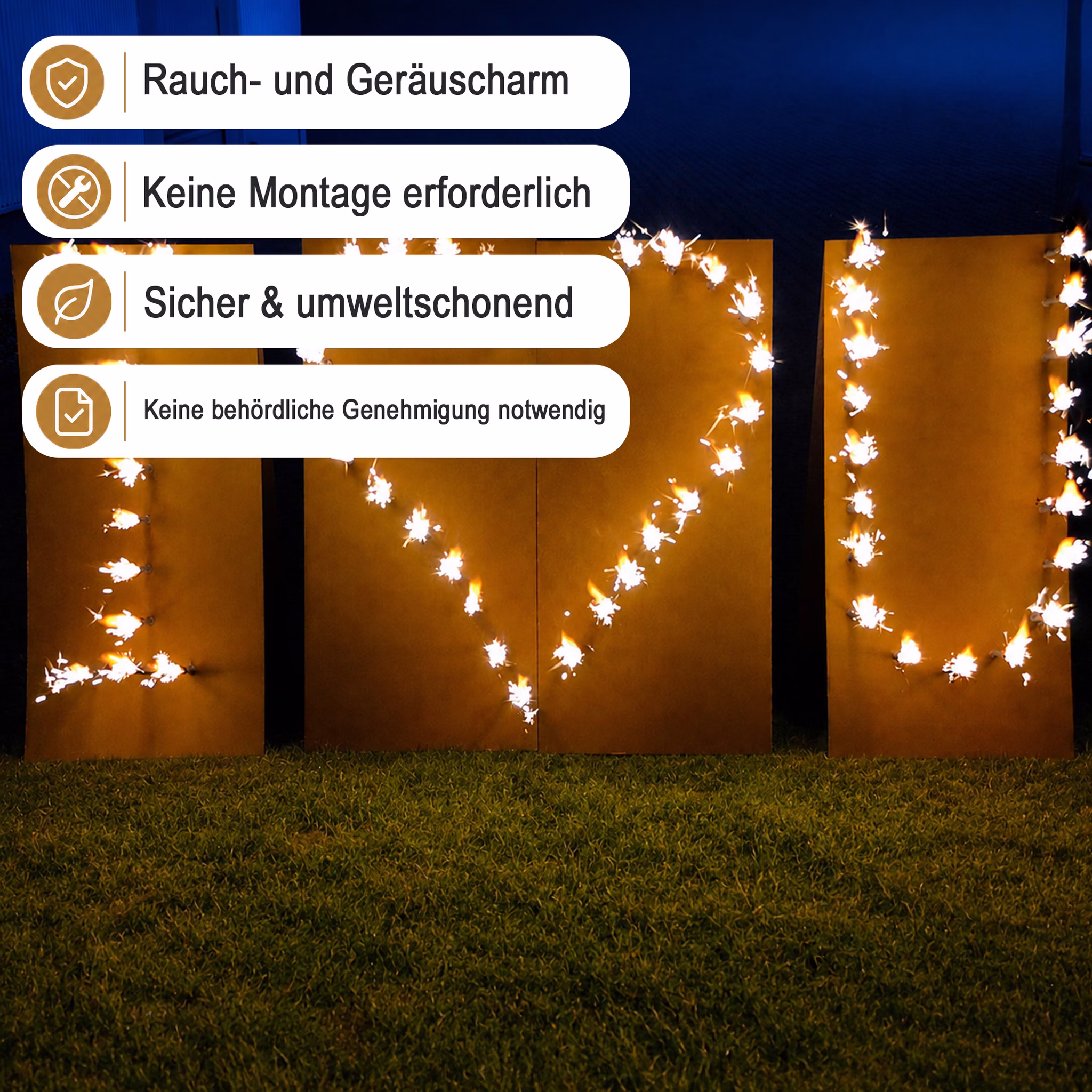 mit Hinweis-Bannern zu raucharmem und genehmigungsfreiem Einsatz.