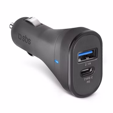 SBS KFZ-Ladegerät 10W USB-C 3A/USB-A 2,1A schwarz