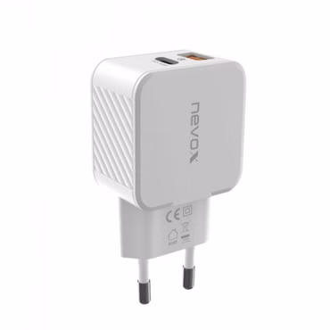 nevox 30W USB-C + USB QC 3.0 Power Adapter weiß