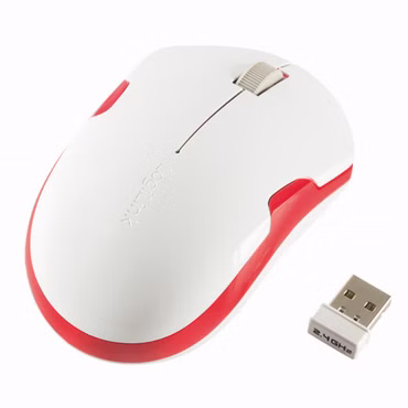 LogiLink Kabellose optische Maus weiß-rot 2,4GHz 1200dpi