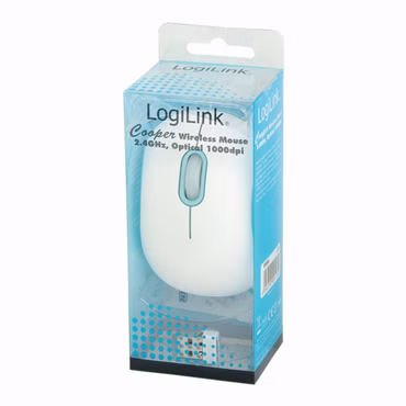 LogiLink Cooper optische Mini-Funk-Maus weiß-blau