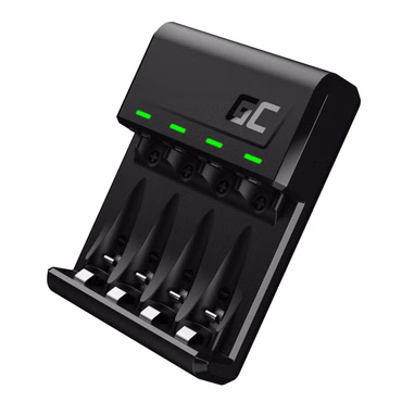Green Cell Akku Ladegerät VitalCharger Ni-MH AA/AAA MicroUSB/USB-C Port Schwarz
